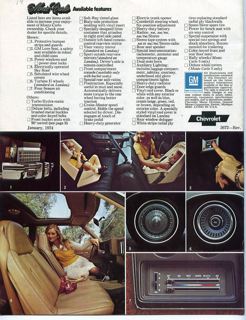 1974 Chevrolet Monte Carlo Brochure Page 2